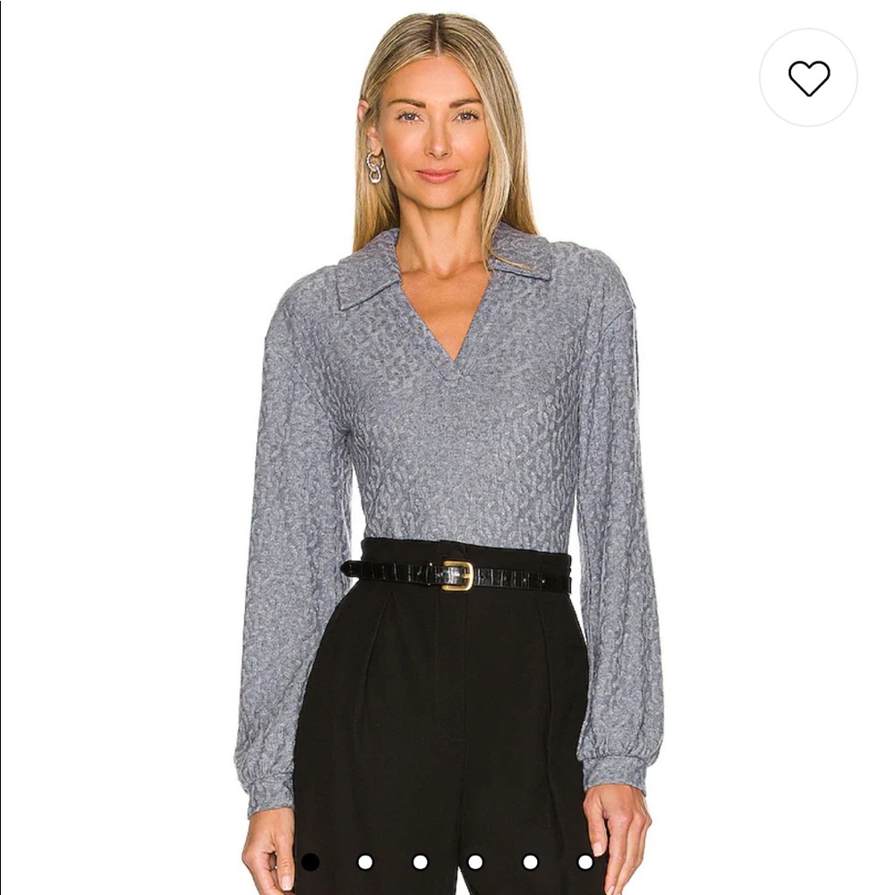 Long Sleeve Polo Bodysuit in Heather Medium Grey
onia